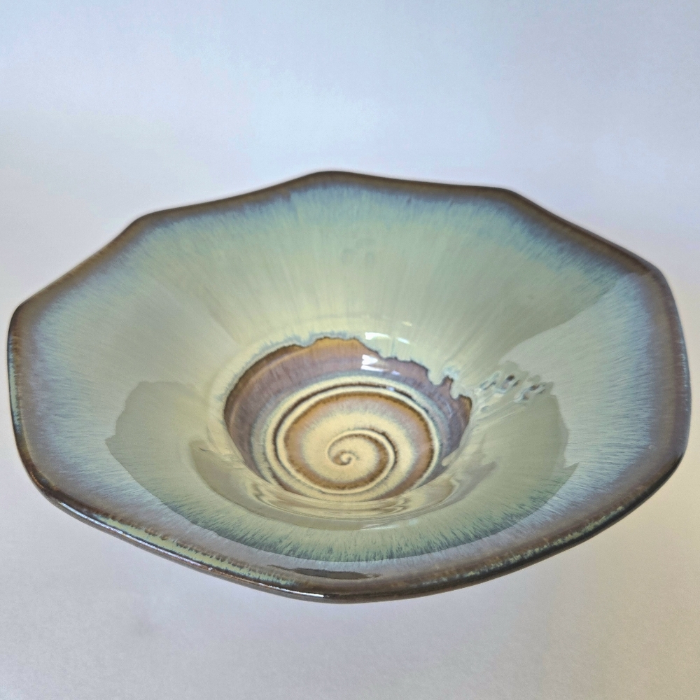 MCM Bill Campbell Pottery LARGE Serving Bowl Studio Art Ceramic Dish Hexagon
